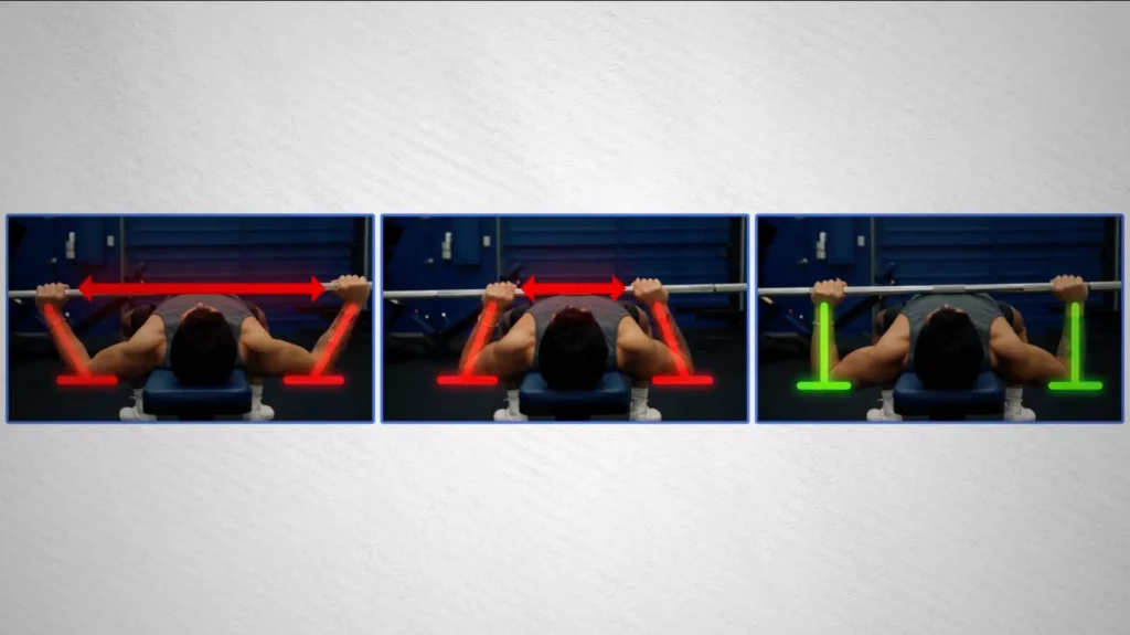 How to find optimal elbow angle on the barbell bench press 3