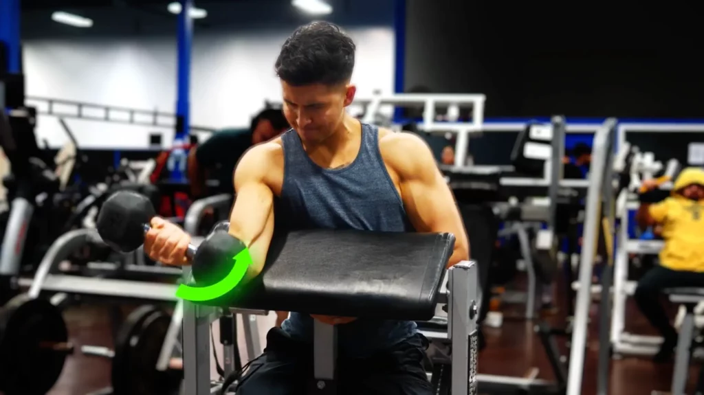 How to perform preacher curls in an arm workout for more growth