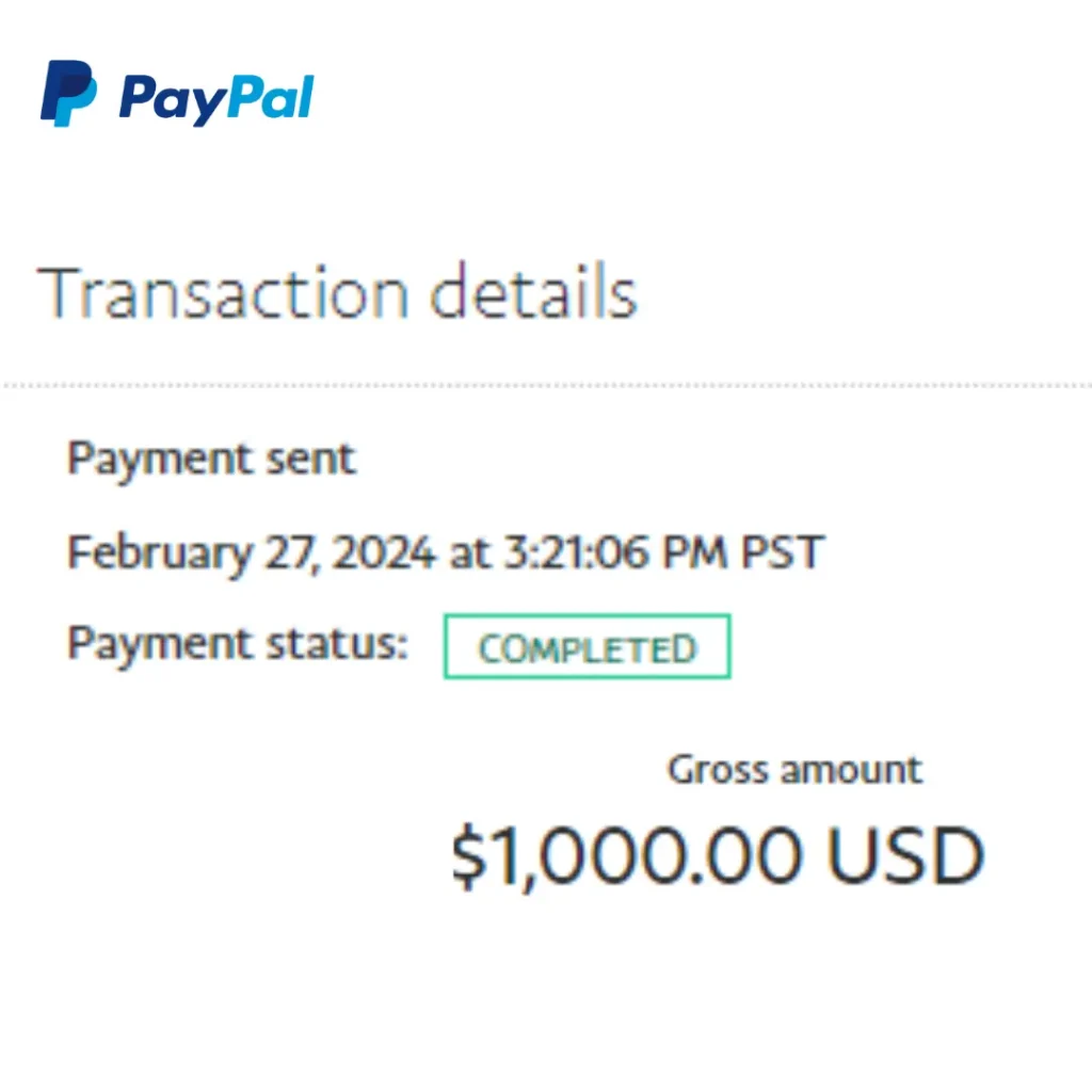 Omar Ahmed February 2024 PayPal