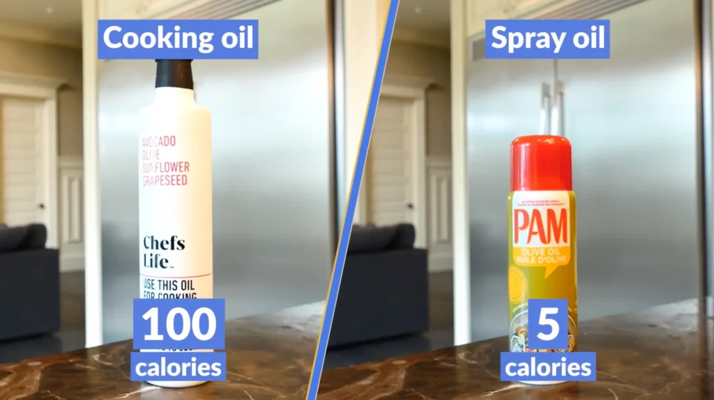 Weight loss diet swap cooking oil for spray oil
