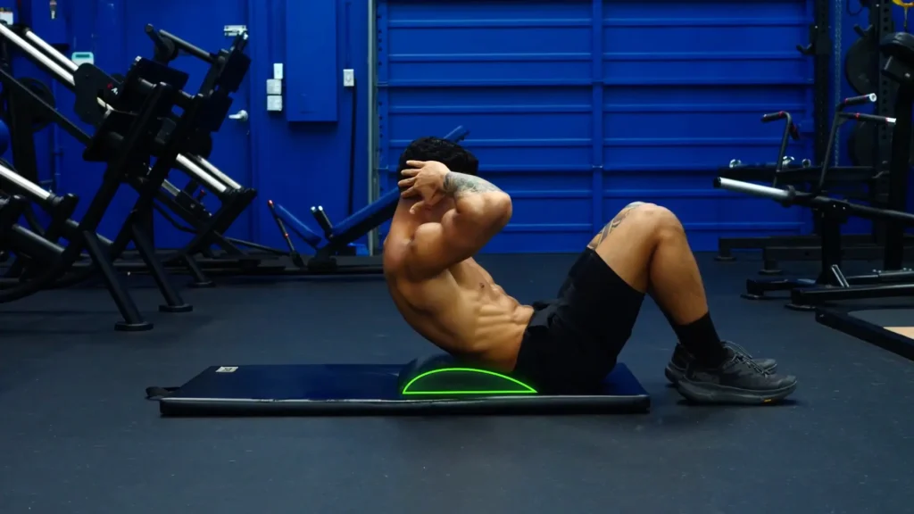 Add ab mat on crunches to increase stretch six pack abs