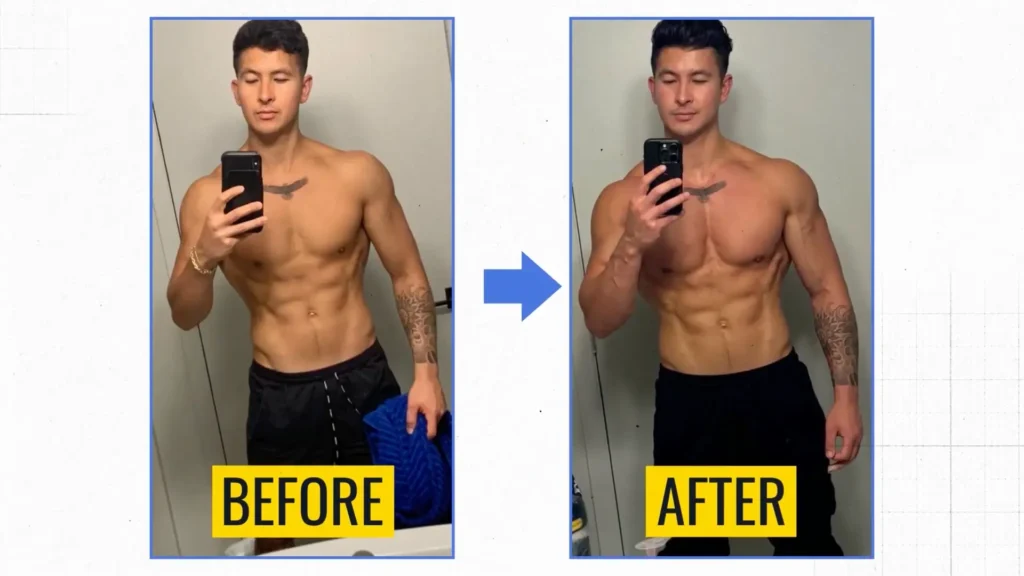 Chest exercises Jeremy before and after