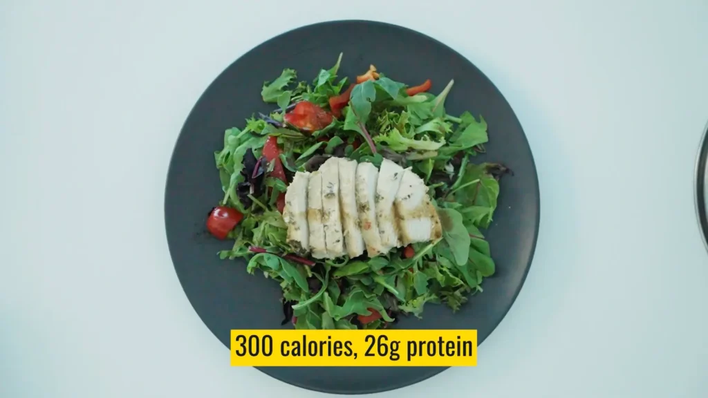 Fat loss diet chicken salad with apple snack