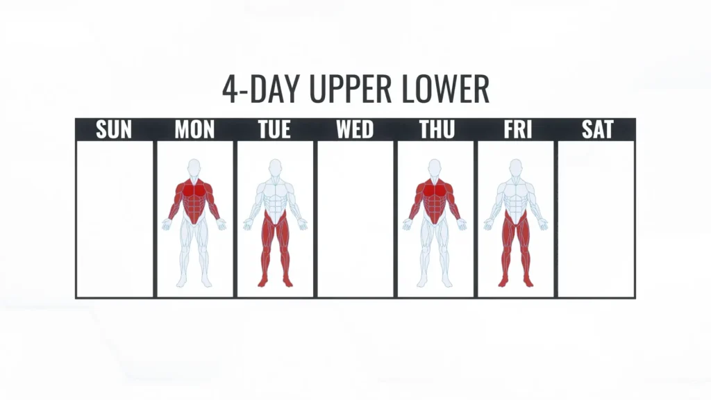 4 day upper lower workout split