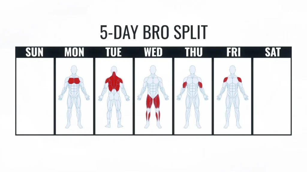 5 day bro split workout split