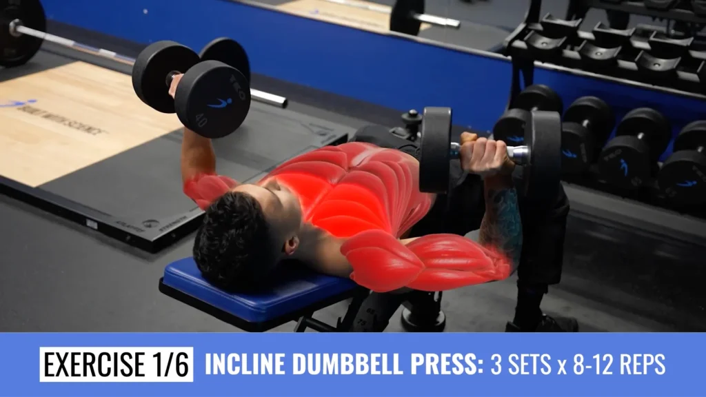 Full body workout plan workout 1 incline dumbbell press