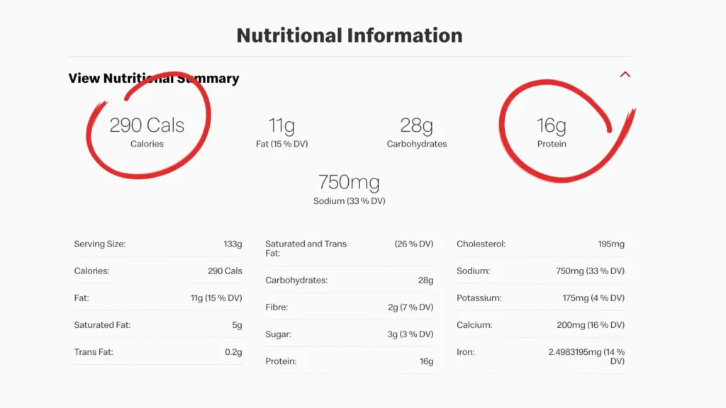 Lose weight on fast food Egg Mcmuffin nutritional profile