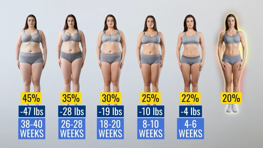 How to lose body fat timeline for women