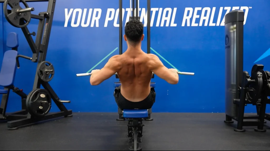 Thick back exercises exercise 1 elbow angle