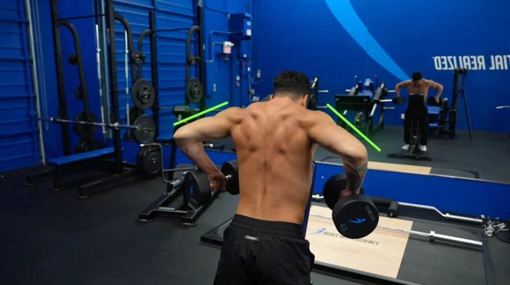 Thick back exercises exercise 2 elbow angle