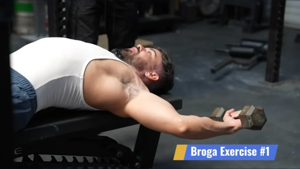 225 bench press Broga exercise 1