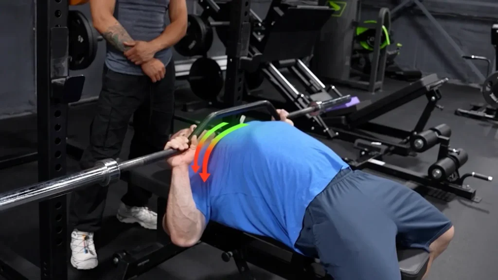 Compound exercises cambered bar bench press