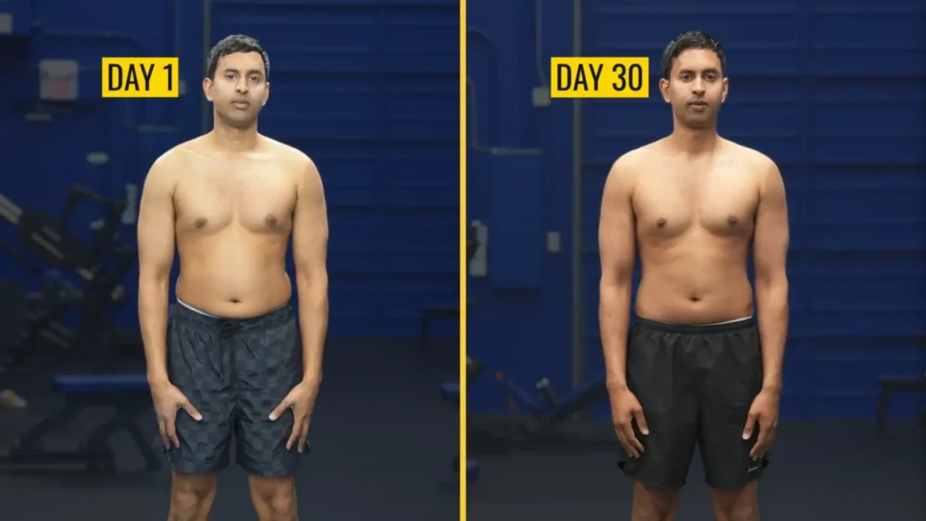 How to get rid of belly fat Nimesh day 30 comparison