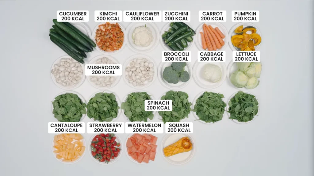 High volume low calorie foods vegetables